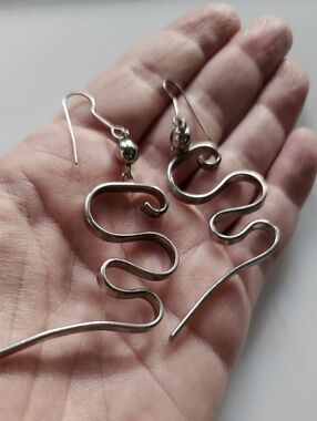 Vintage Abstract Squiggle Earrings